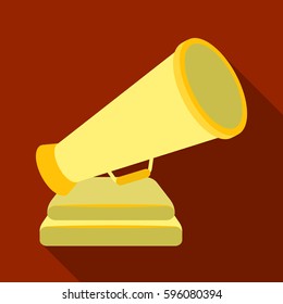 The prize in the form of a loudspeaker on a stand.The award for best Director.Movie awards single icon in flat style vector symbol stock illustration.