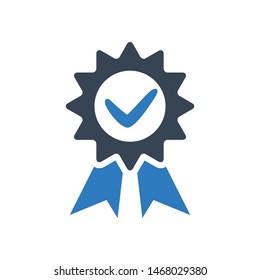 Prize glyph icon in blue gray color