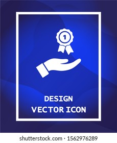 Prize in the hand icon , lorem ipsum Flat design
