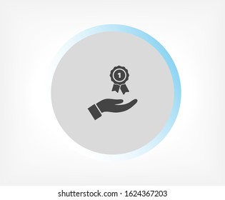 Prize in the hand icon , lorem ipsum Flat design