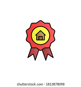 Prize, house color gradient vector icon