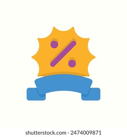 prize icon, isolated flat color style icon