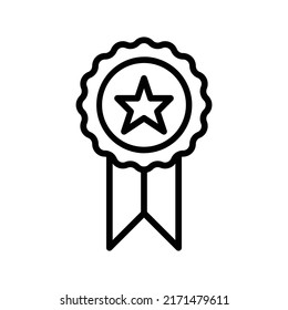 Prize Icon. Line Art Style Design Isolated On White Background