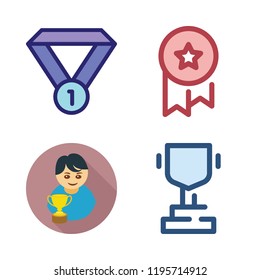 prize icon set. vector set about trophy, winner and medal icons set.