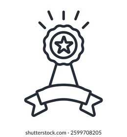 prize icon. vector.Editable stroke.linear style sign for use web design,logo.Symbol illustration.