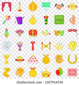Prize icons set. Cartoon style of 36 prize vector icons for web for any design
