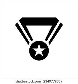 Prize medal award vector icon
