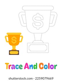 Prize Money tracing worksheet for kids