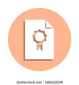 Prize on document badge icon. Simple glyph, flat vector of file and documents icons for ui and ux, website or mobile application