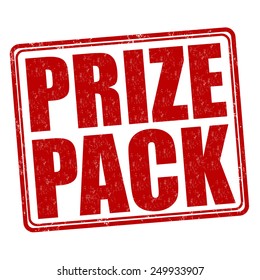 Prize pack grunge rubber stamp on white background, vector illustration