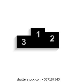 Prize podium - black vector  icon with shadow