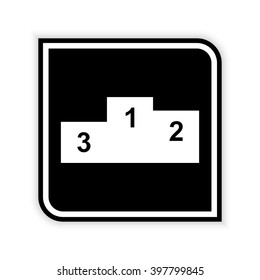 Prize podium  - black vector icon
