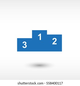 Prize podium -  blue vector icon
