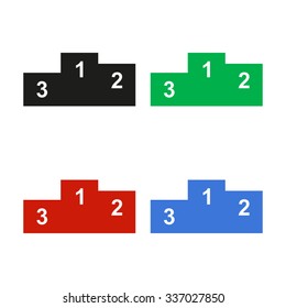 Prize podium - color vector icon