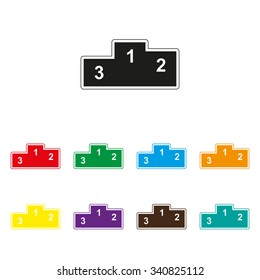 Prize podium - color vector icon