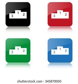 Prize podium  - color vector icon  with shadow