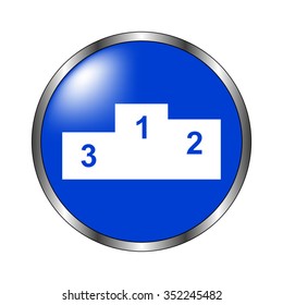 Prize podium - vector icon on the blue button