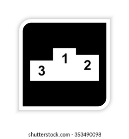 Prize podium -  white vector icon