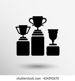 Prize podium winner icon logo champion infographic.