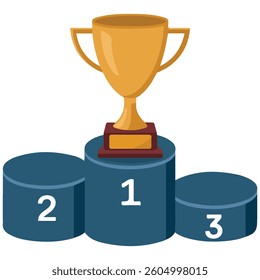 Prize podium for winners isolated vector illustration on white background