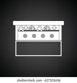 Prize shooting range icon. Black background with white. Vector illustration.