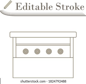 Prize Shooting Range Icon. Editable Stroke Simple Design. Vector Illustration.