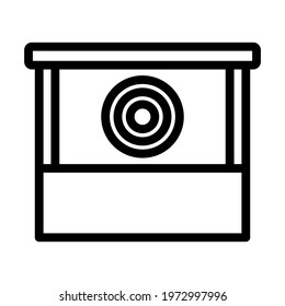 Prize Shooting Range Icon. Editable Bold Outline Design. Vector Illustration.