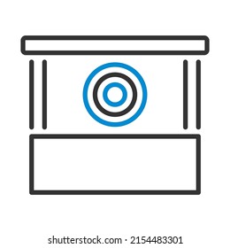 Prize Shooting Range Icon. Editable Bold Outline With Color Fill Design. Vector Illustration.