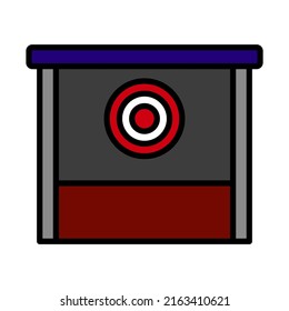 Prize Shooting Range Icon. Editable Bold Outline With Color Fill Design. Vector Illustration.