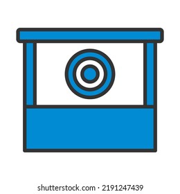 Prize Shooting Range Icon. Editable Bold Outline With Color Fill Design. Vector Illustration.