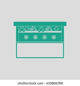 Prize shooting range icon. Gray background with green. Vector illustration.