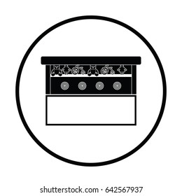 Prize shooting range icon. Thin circle design. Vector illustration.