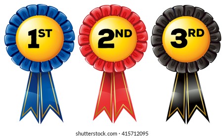 Prize tag in three color illustration