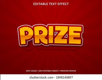 prize text effect with 3d bold style use for brand headline and business logo