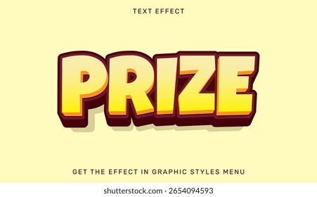 Prize text effect in 3d design