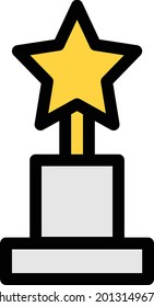 prize with white background. prize is a symbol of achievement .colour line icon.