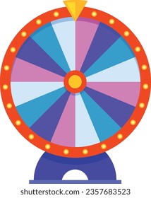 Icono de color de la ruleta ganadora del premio. Rueda de fortuna