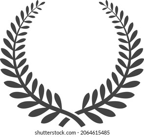 Prize wreath. Laurel drawing simple ornate wreaths frame
