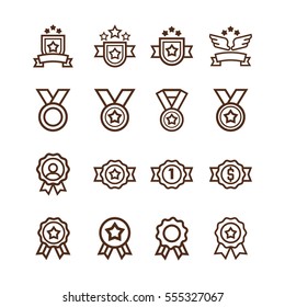Prizes & Awards Vector Line Icons Set