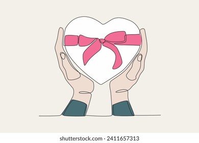 Prizes obtained from the White Day celebration. white day one-line drawing