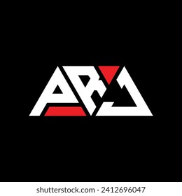 PRJ triangle letter logo design with triangle shape. PRJ triangle logo design monogram. PRJ triangle vector logo template with red color. PRJ triangular logo Simple, Elegant, and Luxurious design.