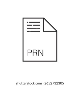 ícone da extensão de arquivo prn contorno traçado editável eps 