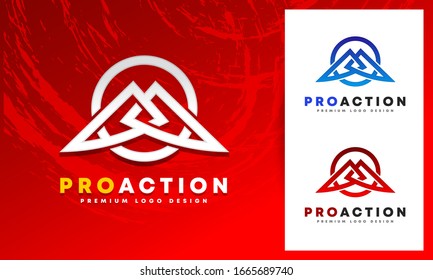 Pro Action Gaming Powerful Racing Premium Logo Design