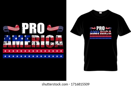 Pro America-America USA Flag T Shirt Design Template vector