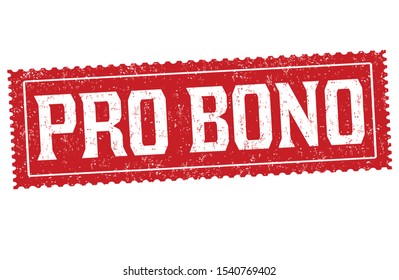 Pro bono sign or stamp on white background, vector illustration