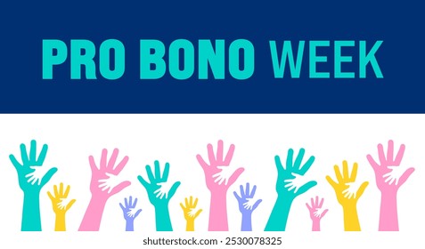 Pro Bono Week fundo ou modelo de design de banner é observado todos os anos em outubro. Conceito de férias. Modelo para cartão, cartaz, cartão, modelo.