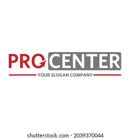 Pro center logo. Logo template. Vector. Icon. Eps 10. Corporate style. Carrier. Business center. 