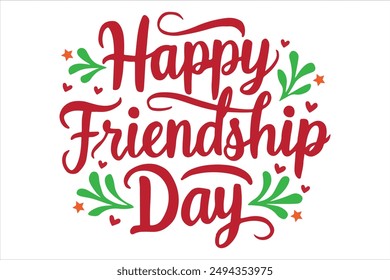 Pro Color Happy Friendship Day Silhouette vector style with white background