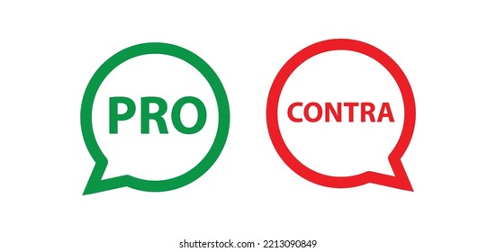 signo pro contra sobre fondo blanco