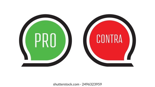 pro contra sign on white background